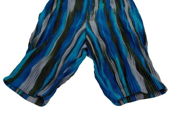 Issey Miyake Pleated Stripe Half Pants in Teal Gray Size US 38 / EU 54 - 6 Thumbnail