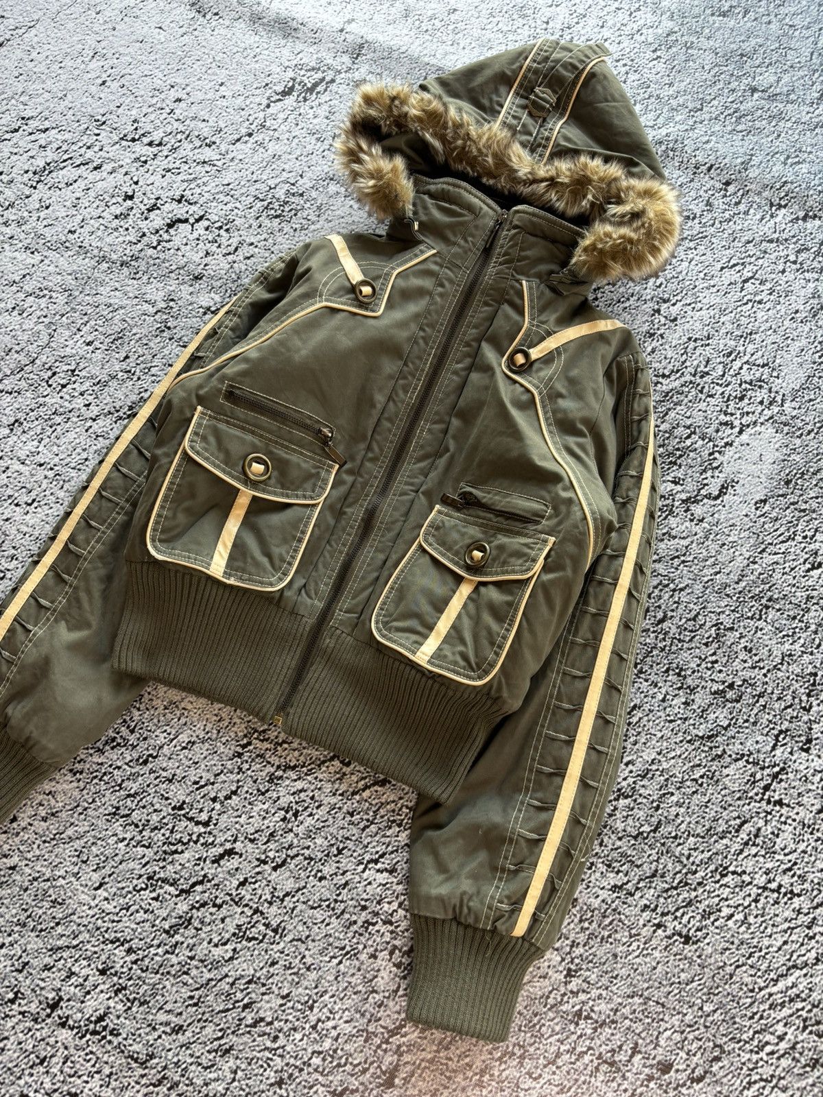 Other Vintage avant garde cropped faux fur bomber jacket Size S / US 4 / IT 40 - 2 Thumbnail
