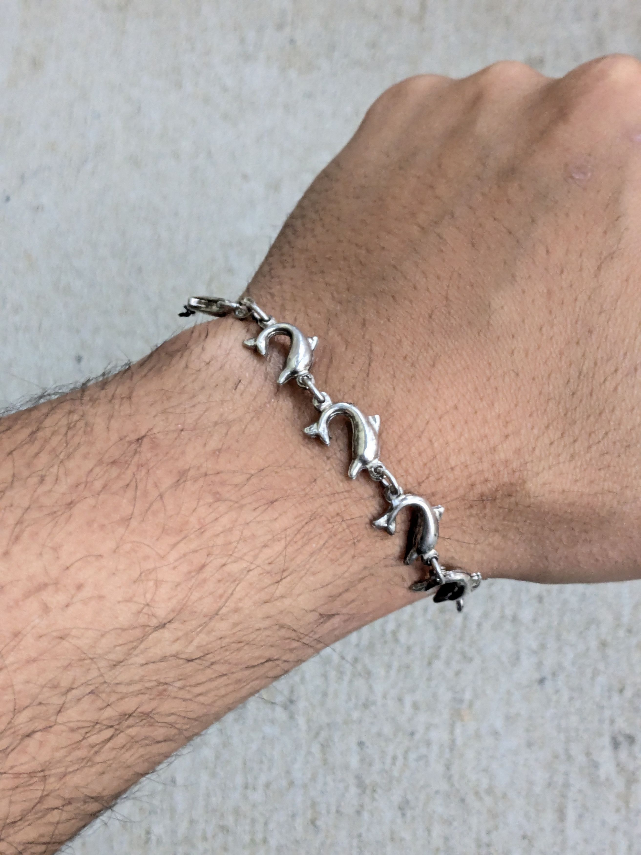 Jewelry × Vintage Vintage Sterling Silver Bracelet Dolphin 7.25" Animal Y2K Size ONE SIZE - 8 Thumbnail