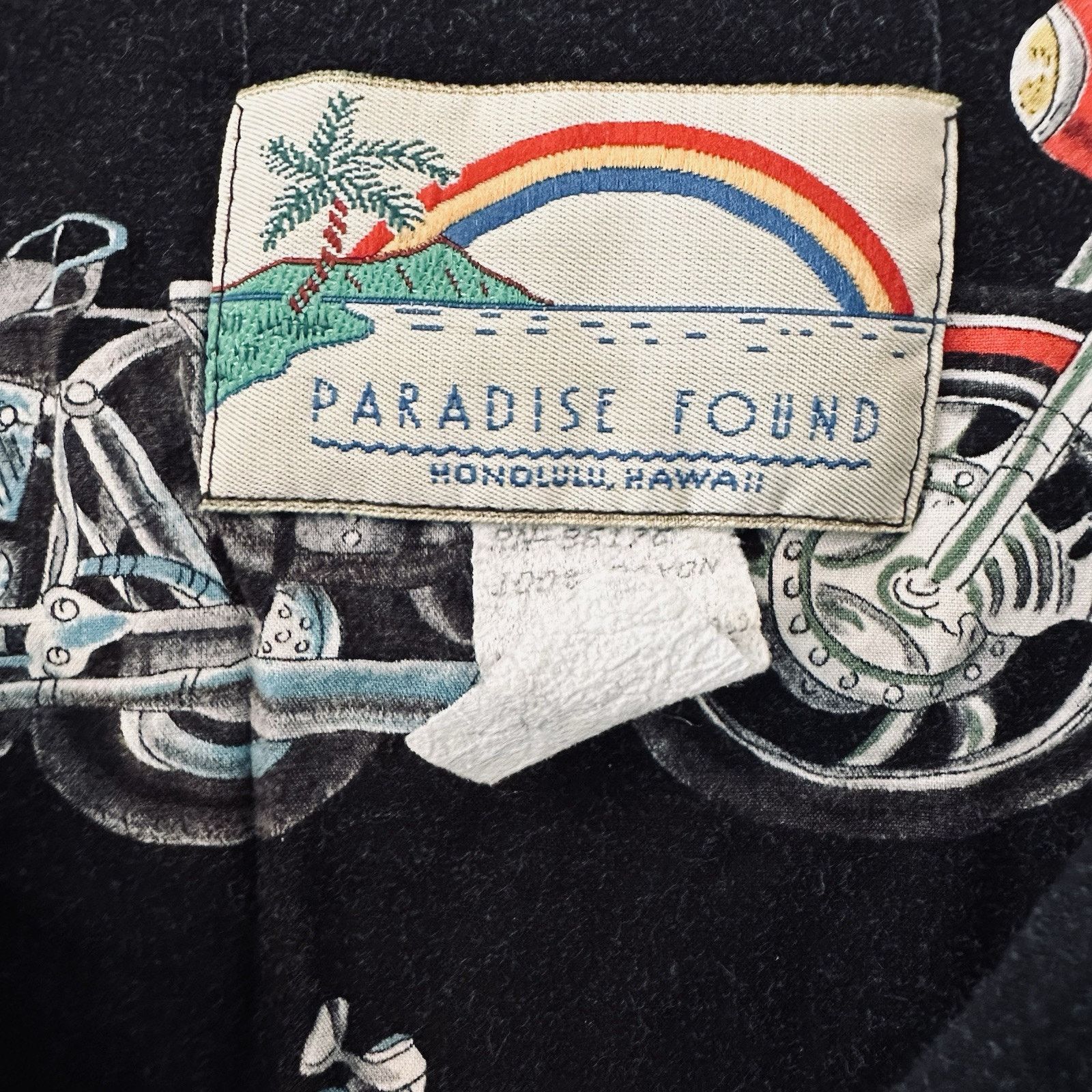 Paradise Found Paradise Found Hawaiian Shirt Blk w/Motorcycle XL Button VTG Size US XL / EU 56 / 4 - 3 Thumbnail