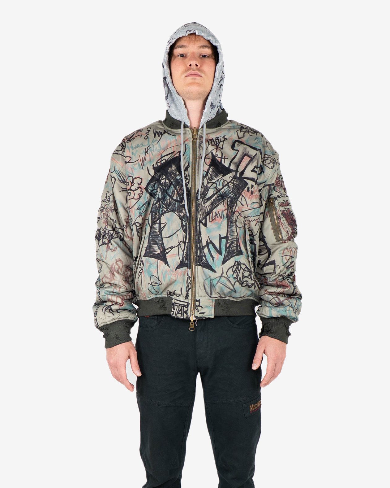 Mowalola Hooded Graffiti Bomber Size US L / EU 52-54 / 3 - 6 Thumbnail