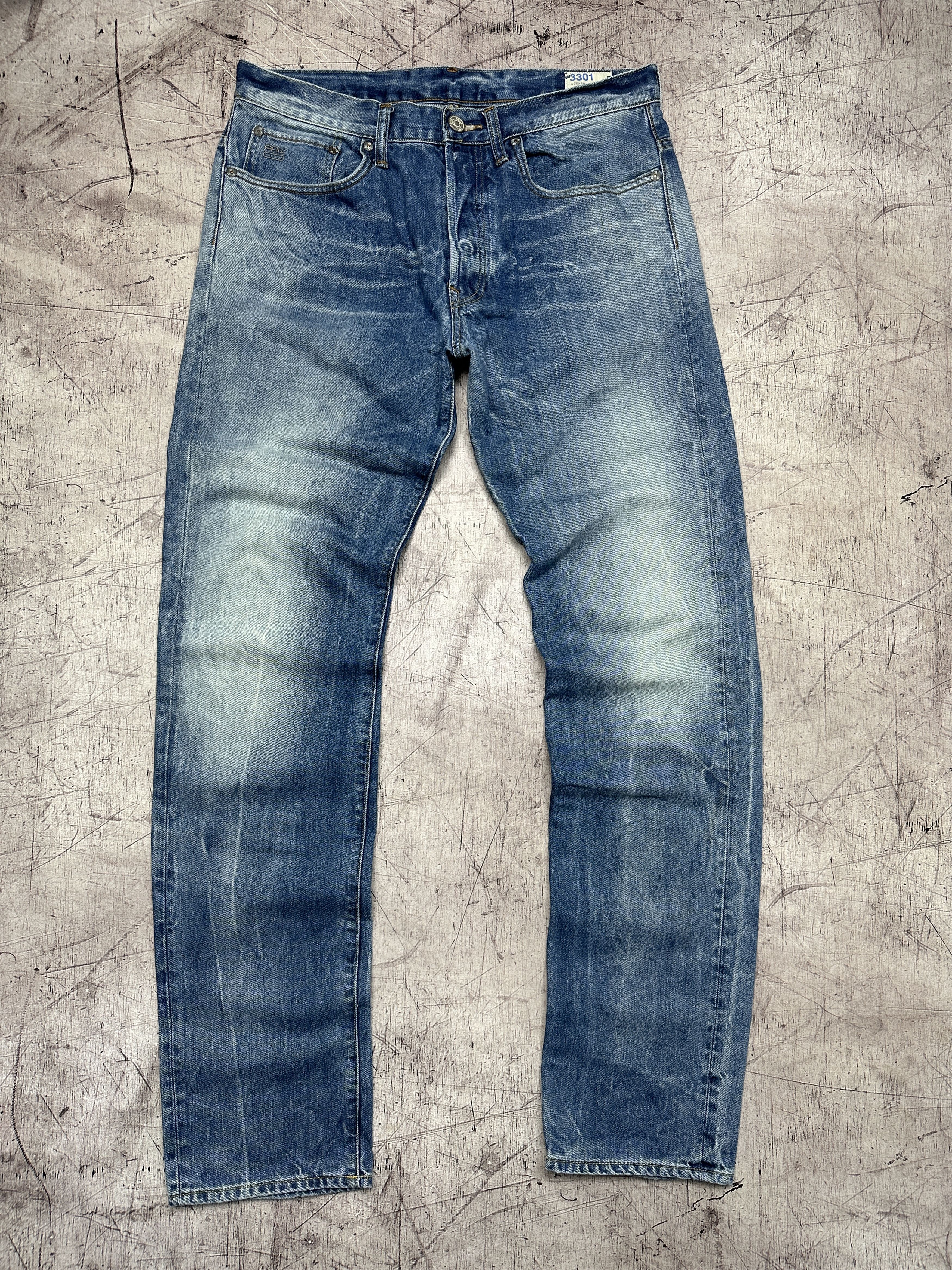 G-Star G Star Raw 3301 Straight Mens Denim Pants Jeans Size US 33 - 4 Thumbnail