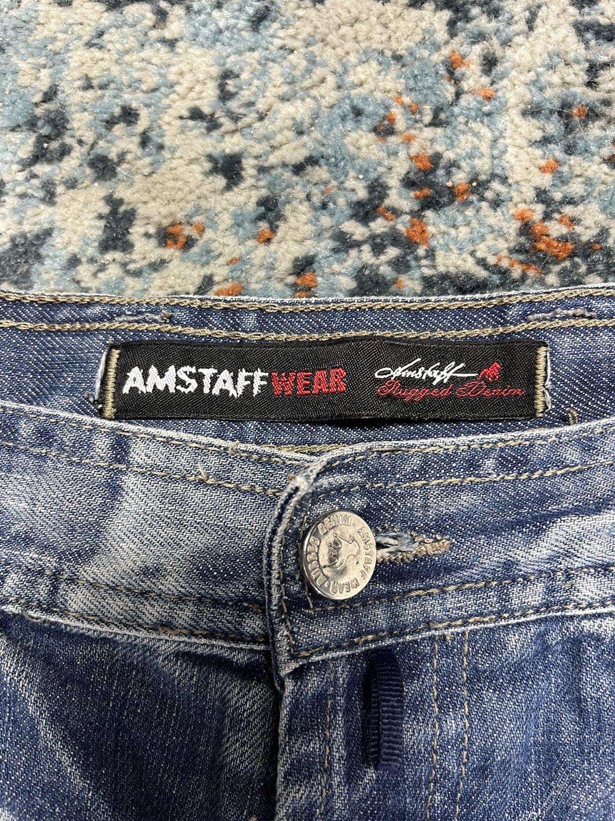 Japanese Brand × Vintage Vintage y2k Amstaff Wear print denim pitbull AOP graphic Size US 34 / EU 50 - 23 Thumbnail