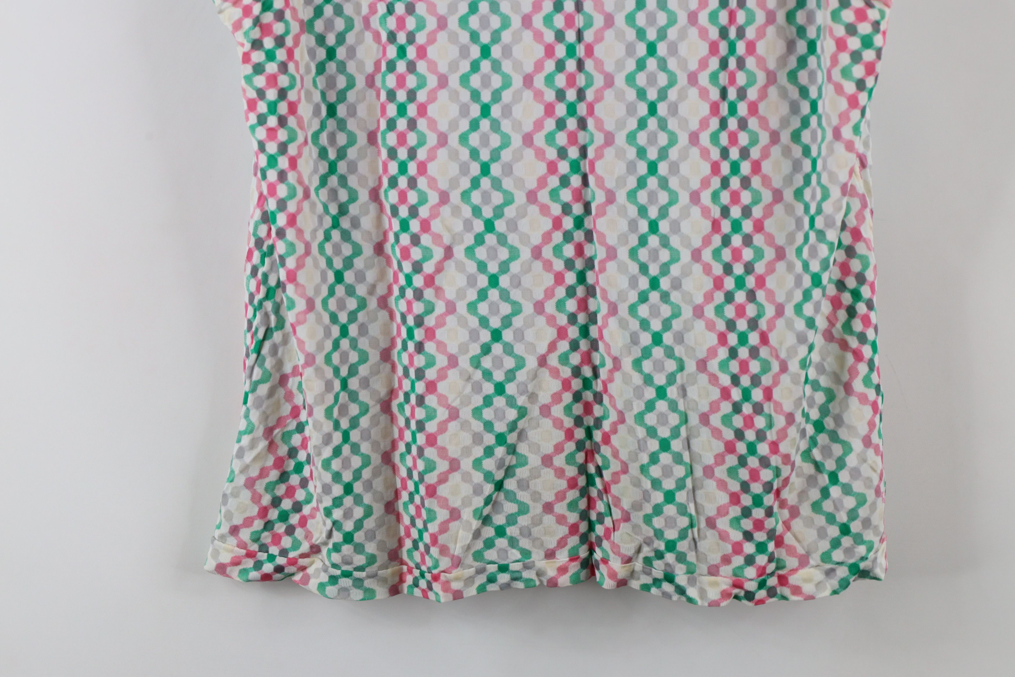 Vintage Vintage 70s Streetwear Geometric Knit Tank Top T-Shirt Size S / US 4 / IT 40 - 3 Thumbnail