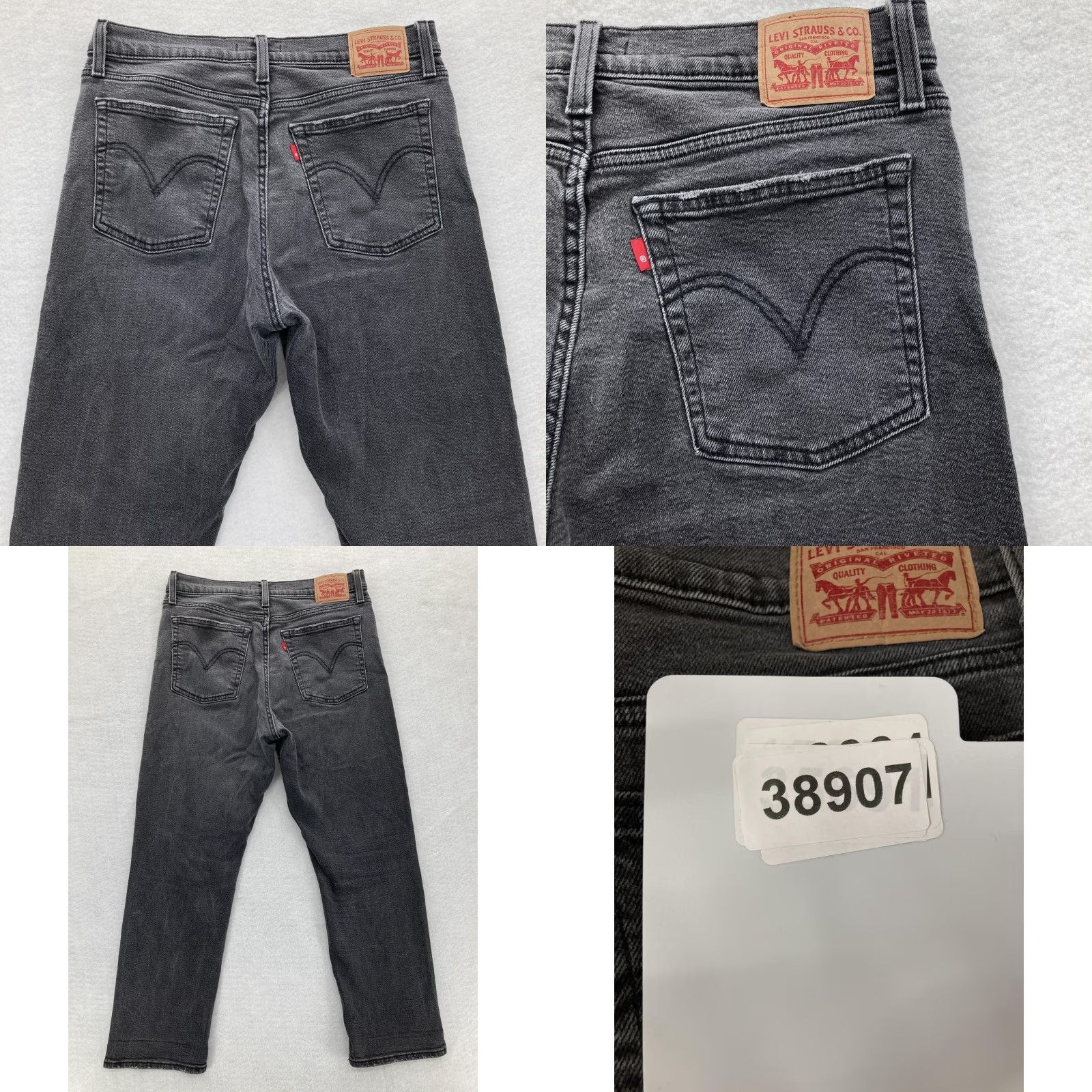 Levi's Levis Wedgie Straight Jeans Womens 31 High Rise Button Fly Distressed Denim Y2K Gray 90s Grunge/Casual Womens Jeans Size 24" / US 00 / IT 34 - 9 Thumbnail
