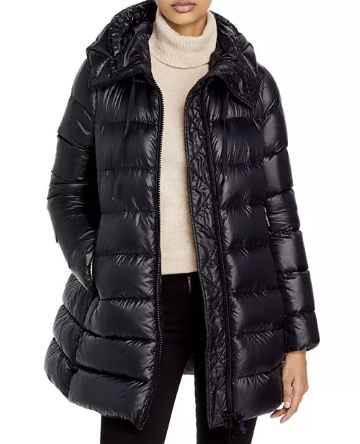 Moncler Suyenne Hooded Mid-Length Down Jacket Size M / US 6-8 / IT 42-44 - 3 Thumbnail