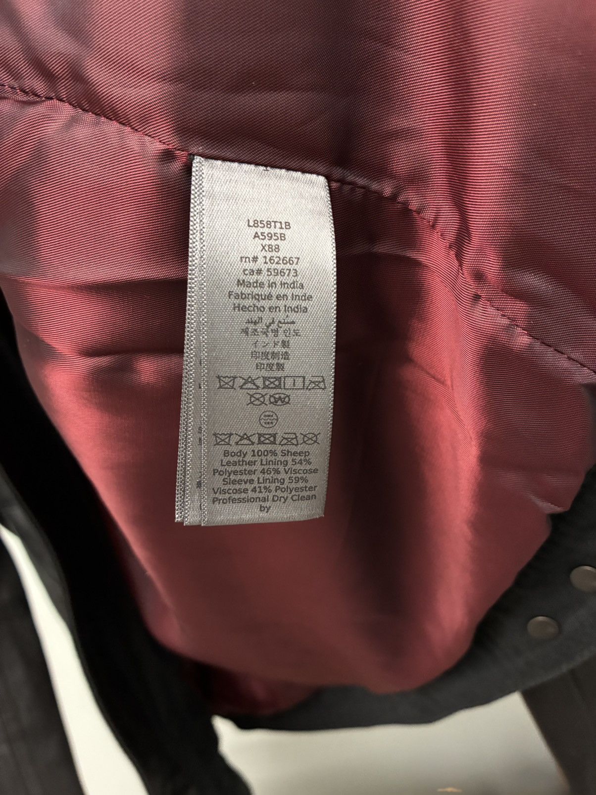 Brando band collar leather jacket. Small