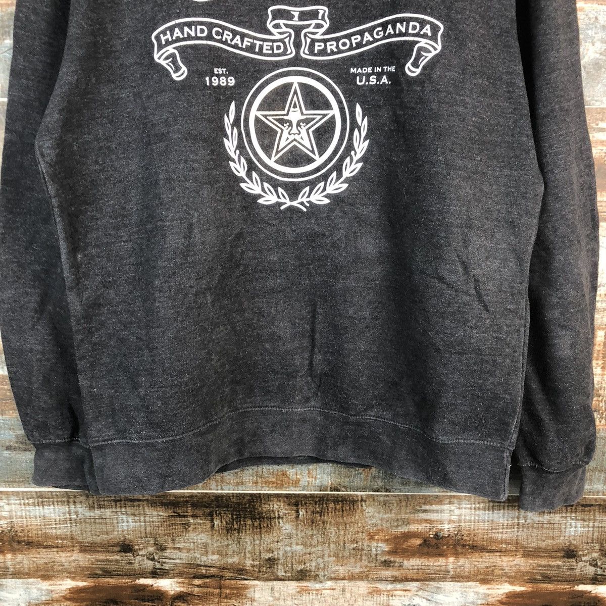 Japanese Brand Obey vintage Grey faded Sweatshirt #A2518 Size US M / EU 48-50 / 2 - 6 Thumbnail