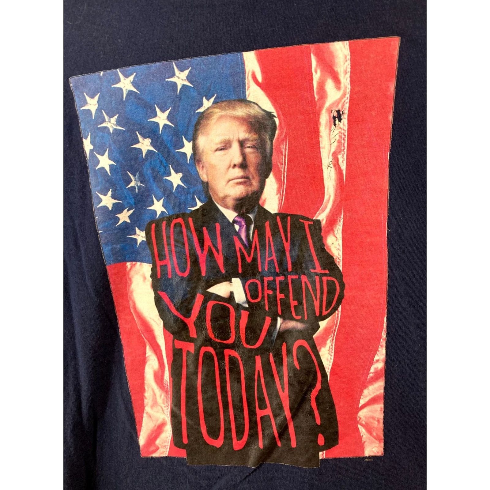 Vintage VINTAGE Donald Trump Mens TShirt XL Blue How May I Offend You Today Size US XL / EU 56 / 4 - 2 Thumbnail