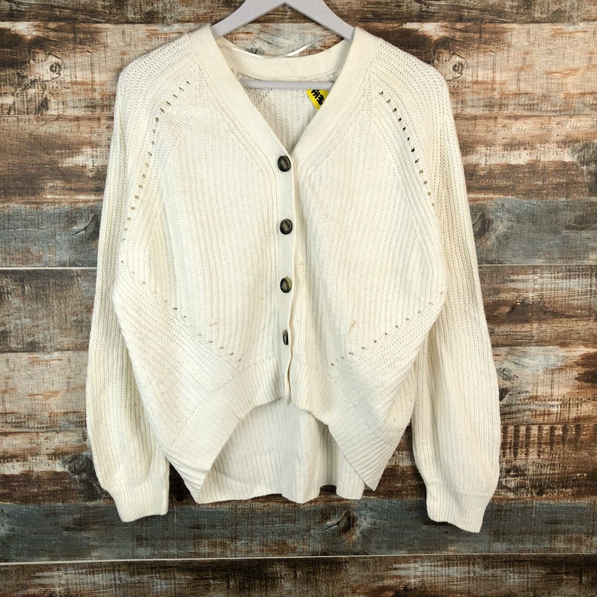 Japanese Brand GU White Cardigan Knitwear #A1368 Size M / US 6-8 / IT 42-44 - 6 Thumbnail