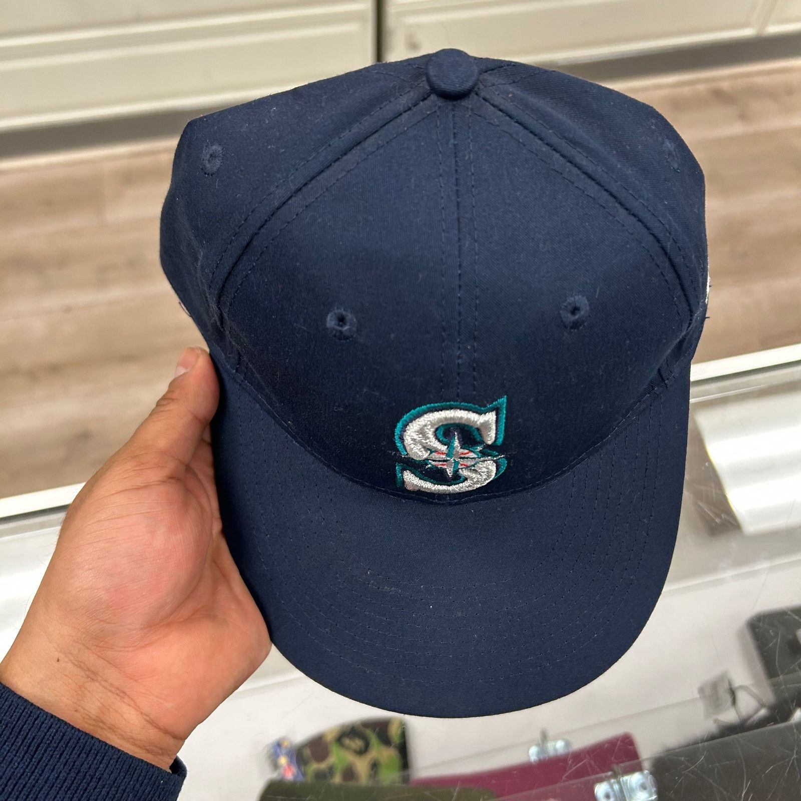 New Era Seattle Mariners Strapback MLB Navy S Compass Logo Hat Cap Size ONE SIZE - 3 Thumbnail