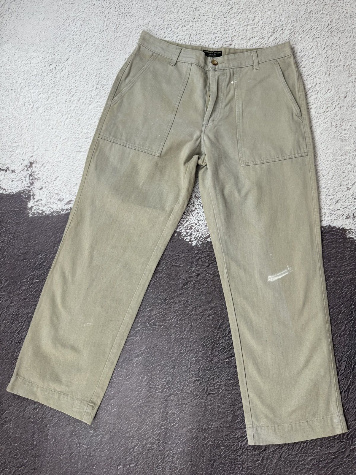 Lee × Vintage Leesures by Lee vintage beige distressed faded cotton pants Size US 34 / EU 50 - 1 Thumbnail