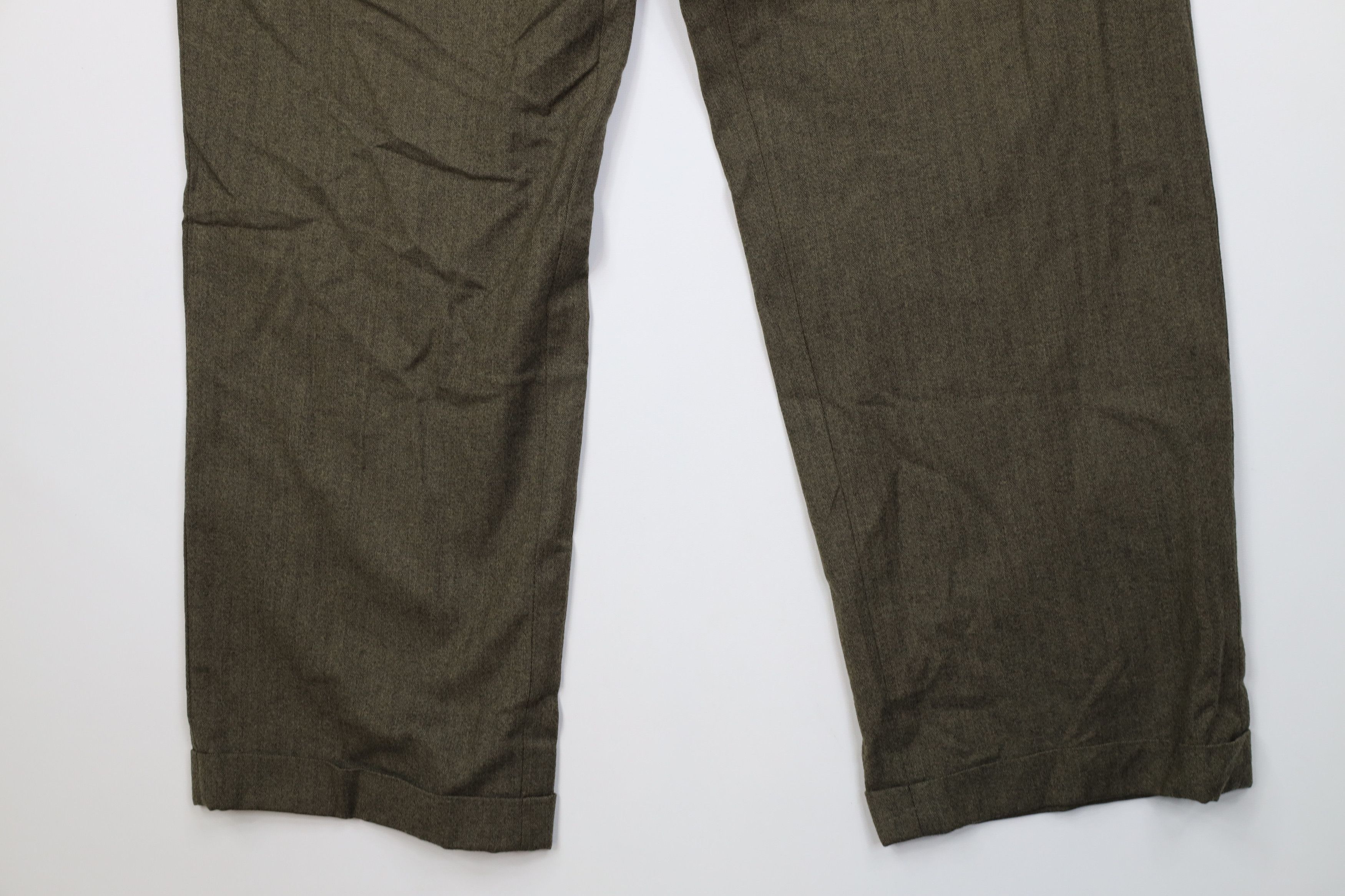 Vintage Vintage 90s Streetwear Wool Herringbone Wide Leg Chino Pants Size US 36 / EU 52 - 4 Thumbnail
