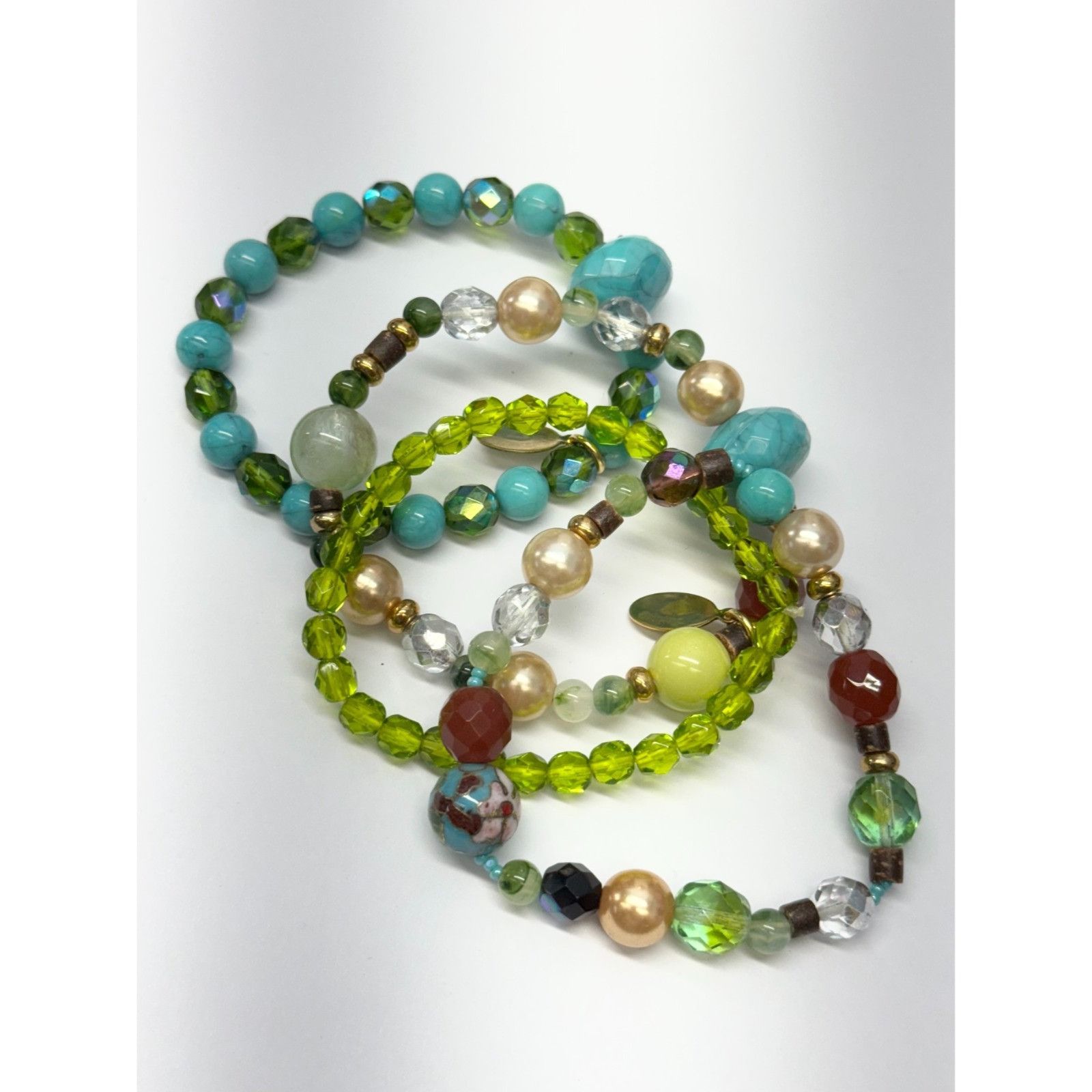 Vintage Vintage four strand crystal beaded bracelet set Size ONE SIZE - 4 Thumbnail