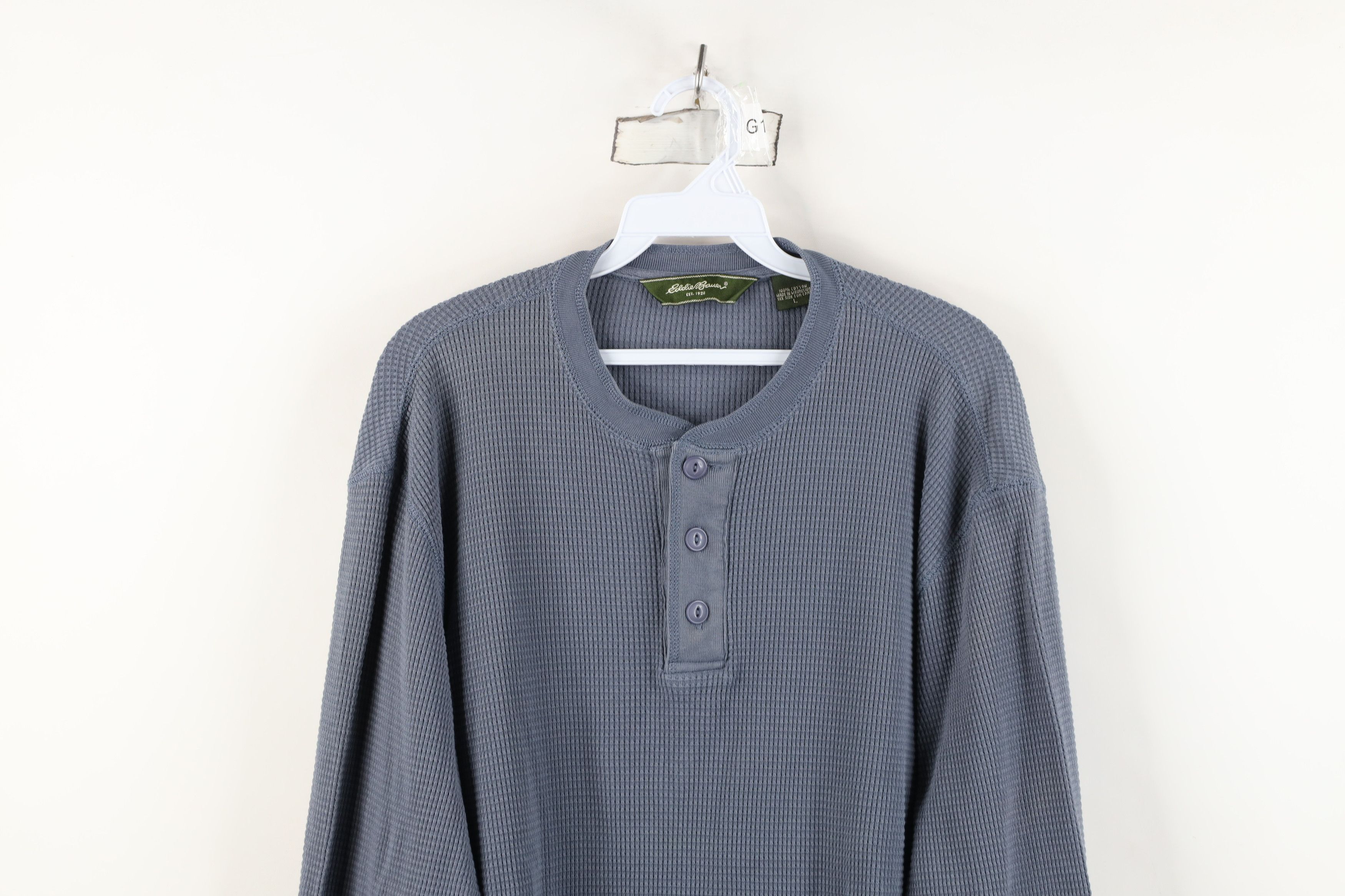 Eddie Bauer Vintage Y2K Eddie Bauer Thermal Waffle Knit Henley T-Shirt Size US L / EU 52-54 / 3 - 2 Thumbnail