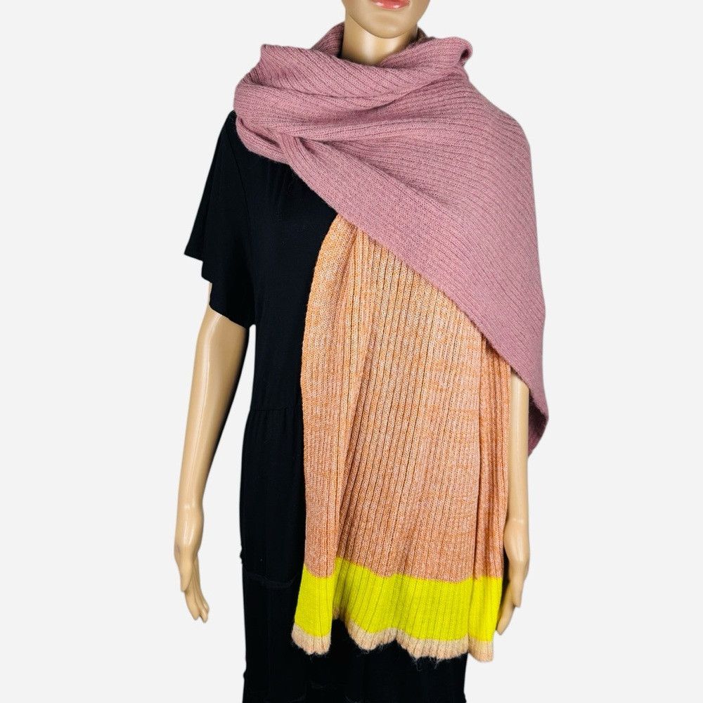Anthropologie New Anthropologie Colorblock Stripe Wool Blend Scarf 20 x 8 Size ONE SIZE - 1 Thumbnail