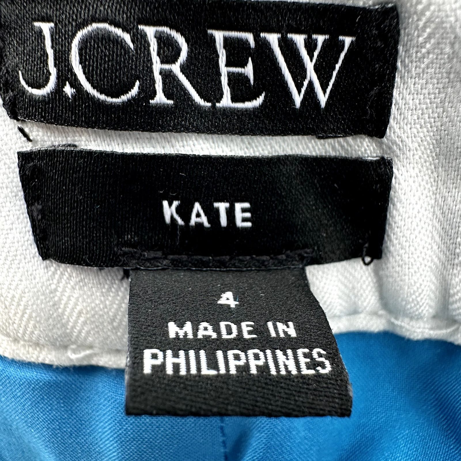 J.Crew J.Crew Kate Straight Trousers Linen Pocket High Waist Blue 4 Size 27" / US 4 / IT 40 - 3 Thumbnail
