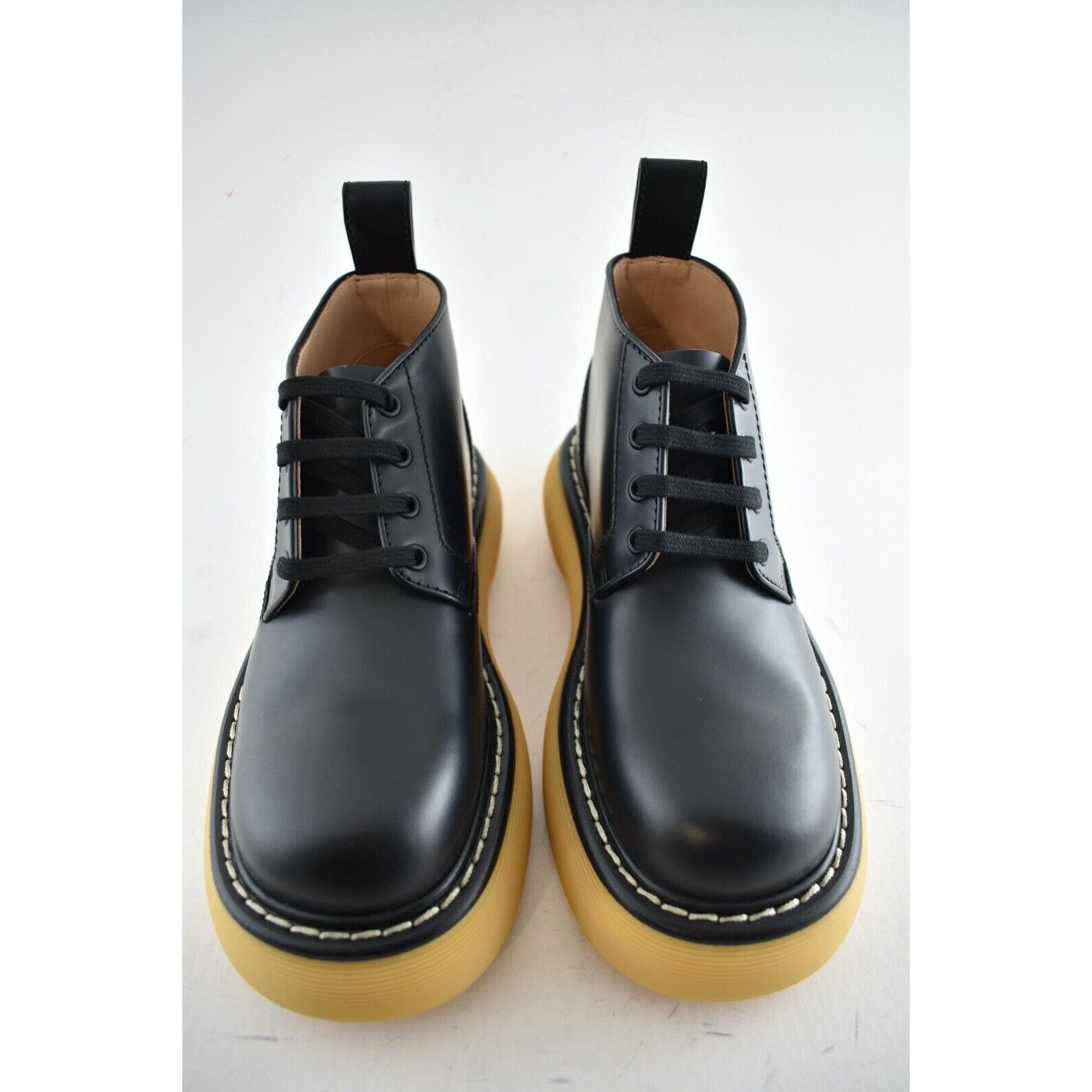 Bottega Veneta Bottega Veneta Swell Black Leather Rubber Lug Sole Lace Up Size US 7 / IT 37 - 7 Thumbnail