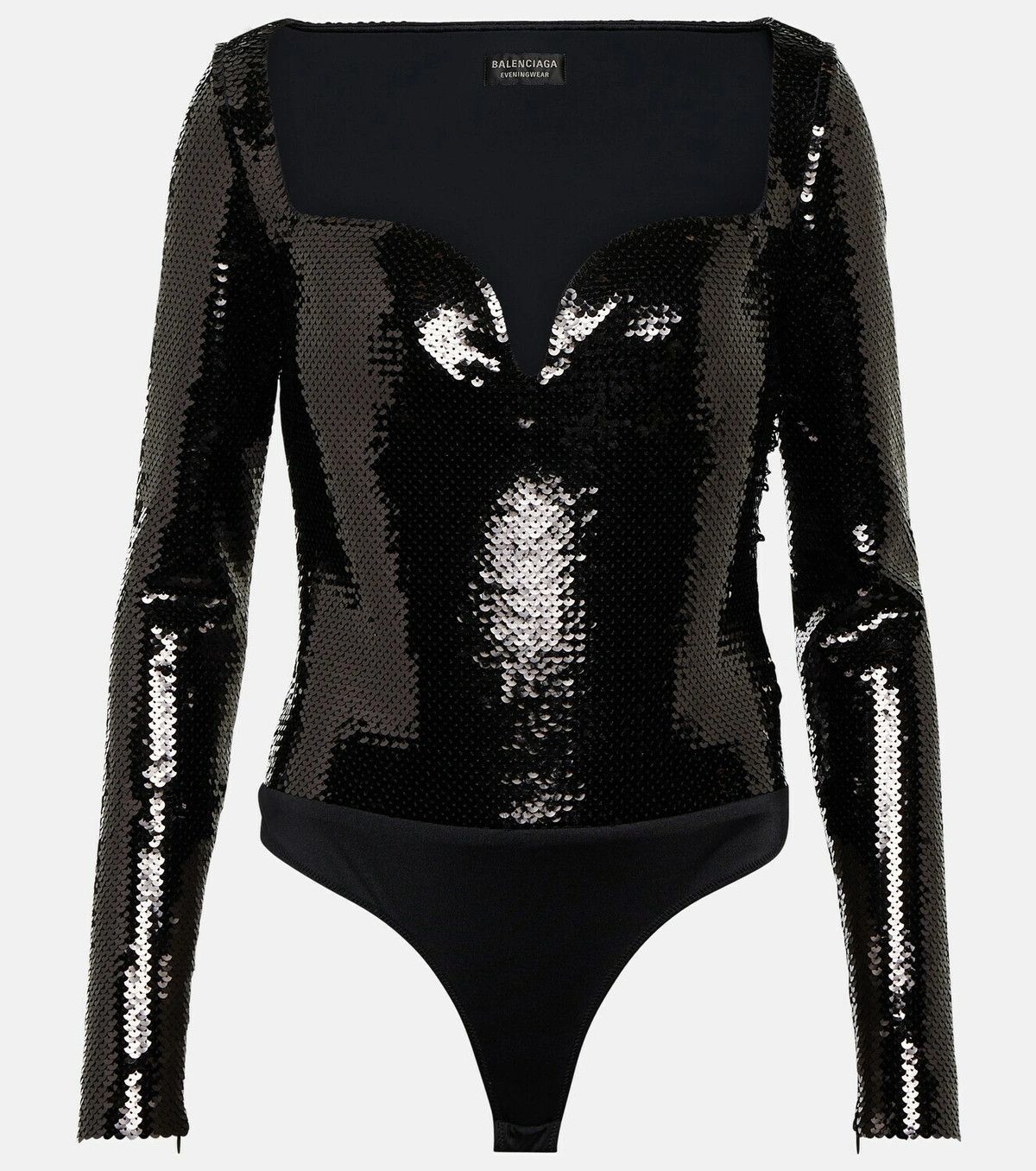 Balenciaga o1y0625 Sequins Bodysuit in Black Size XS / US 0-2 / IT 36-38 - 1 Thumbnail