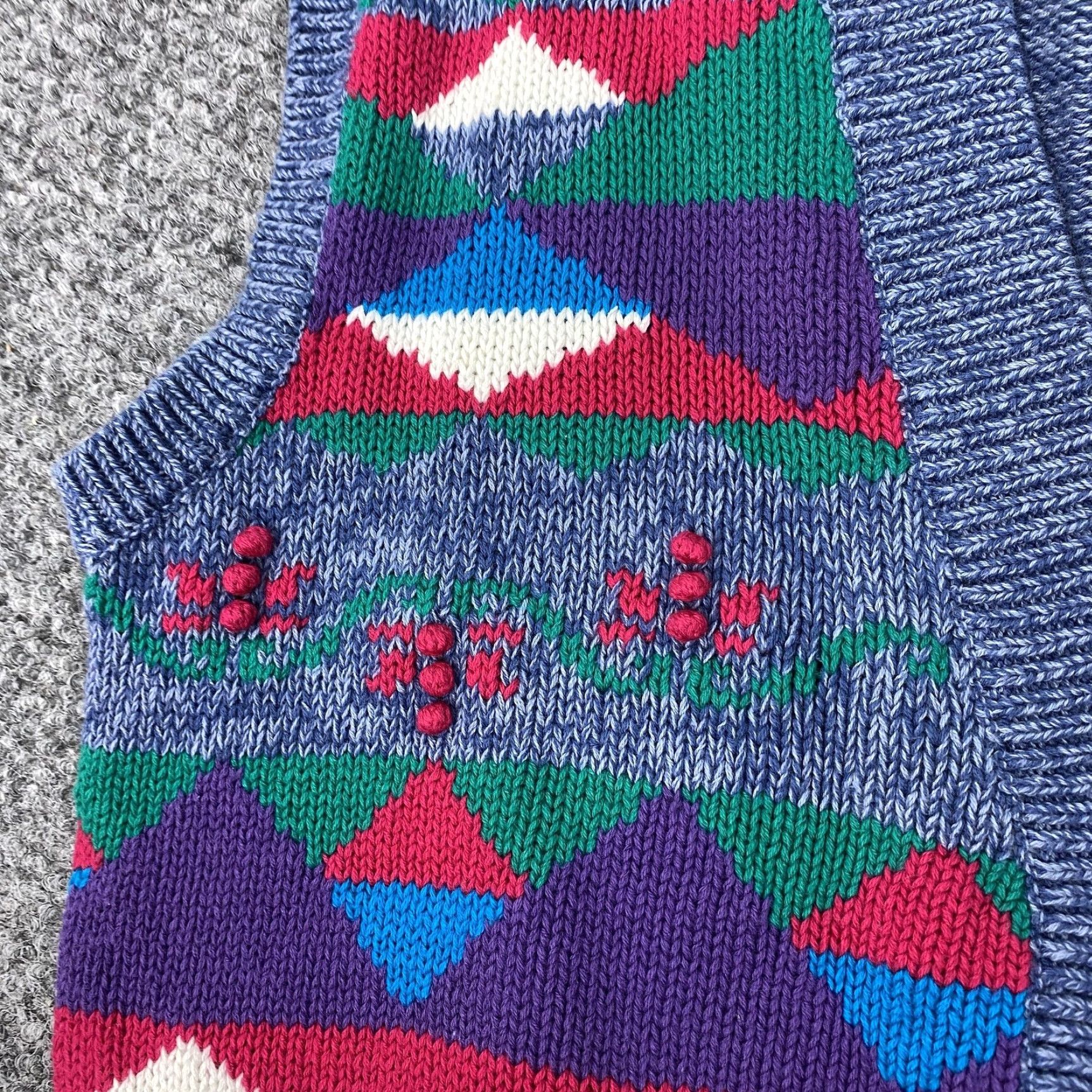 Vintage VINTAGE Koret City Blues Sweater Vest Women's Small Blue Geometric Knit Retro Size S / US 4 / IT 40 - 3 Thumbnail