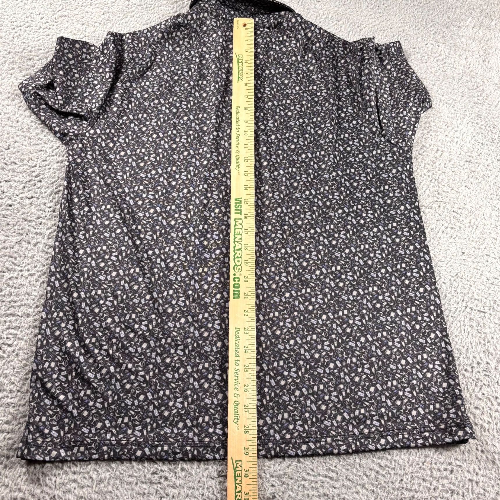 Vintage Three Sixty Six Polo Shirt Mens L Black Graphic Print Alll Over Drink Party Golf Stretch Crew Neck Short Sleeve Polo Shirt Size US L / EU 52-54 / 3 - 5 Thumbnail