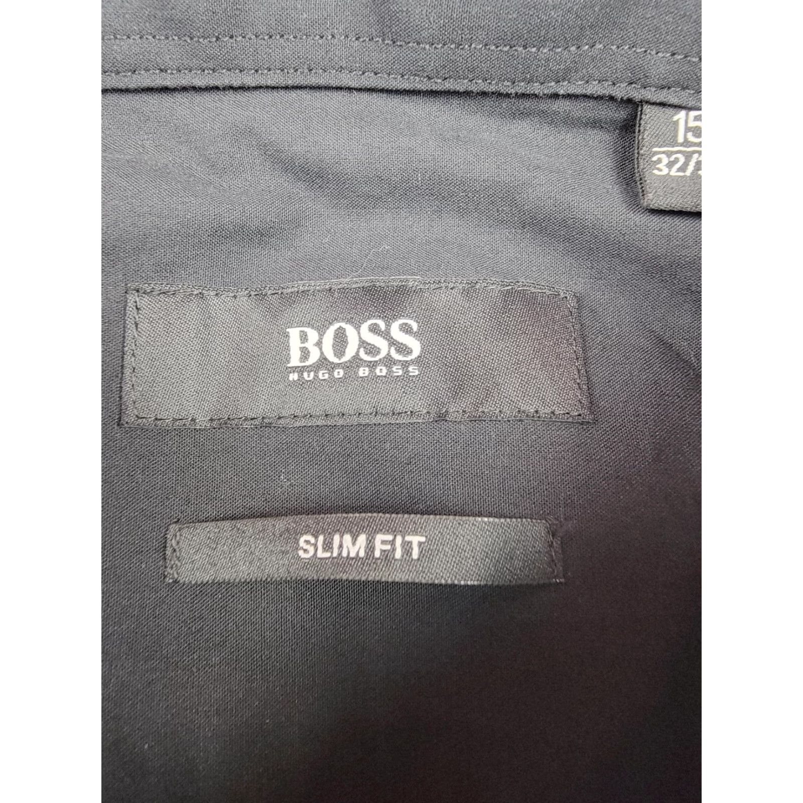 Hugo Boss HUGO BOSS Shirt Mens 15 Slim Fit Black Tuxedo Pleated Bib Dress Long Sleeve Shirt Size 40R - 3 Thumbnail