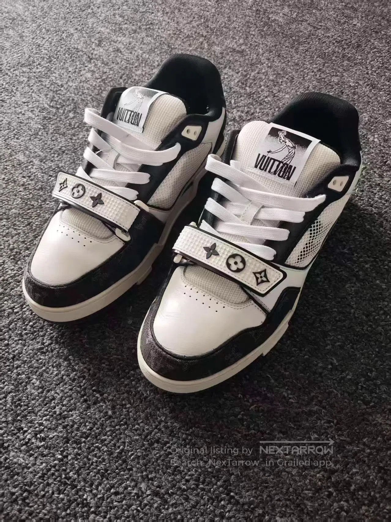 Louis Vuitton Black and White Low Top Sneakers Size 7. Size US 7 / EU 40 - 1 Thumbnail