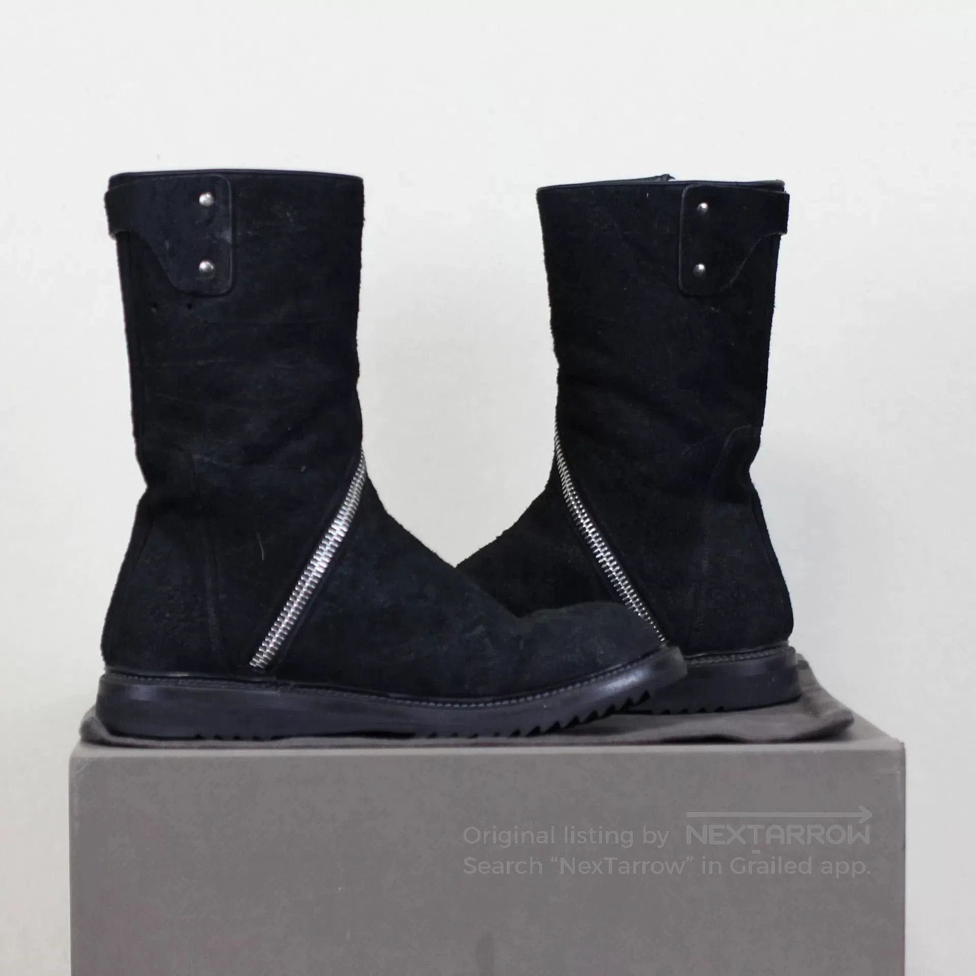 Rick Owens Rick Owens Black Suede Military Boots. Size US 7.5 / IT 37.5 - 4 Thumbnail