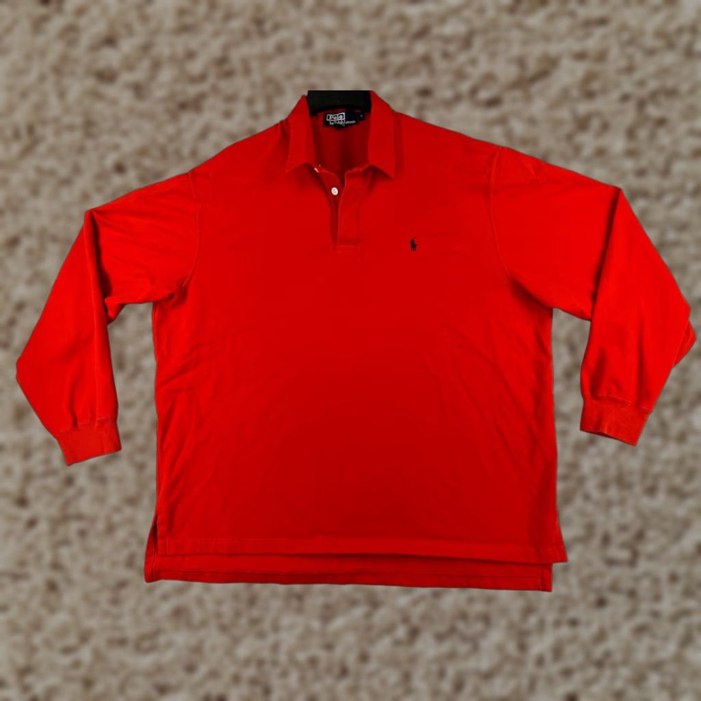 VINTAGE Polo Ralph Lauren Shirt Men XL Red Polo Shirt