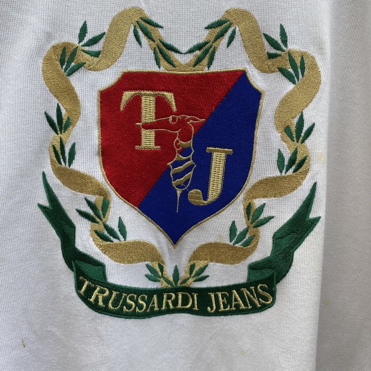 Trussardi TRUSSARDI JEANS White Crest Sweatshirt Size US S / EU 44-46 / 1 - 16 Thumbnail