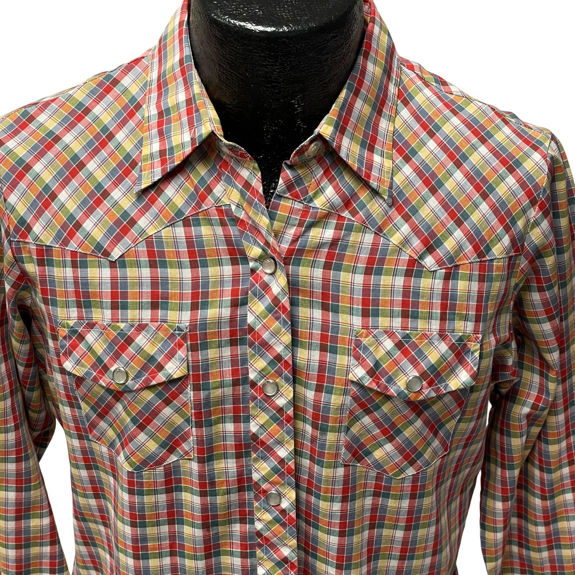 Other Vtg PLAID HIPPIE Cowboy Western RODEO Pearl Snap Shirt Size M / US 6-8 / IT 42-44 - 2 Thumbnail