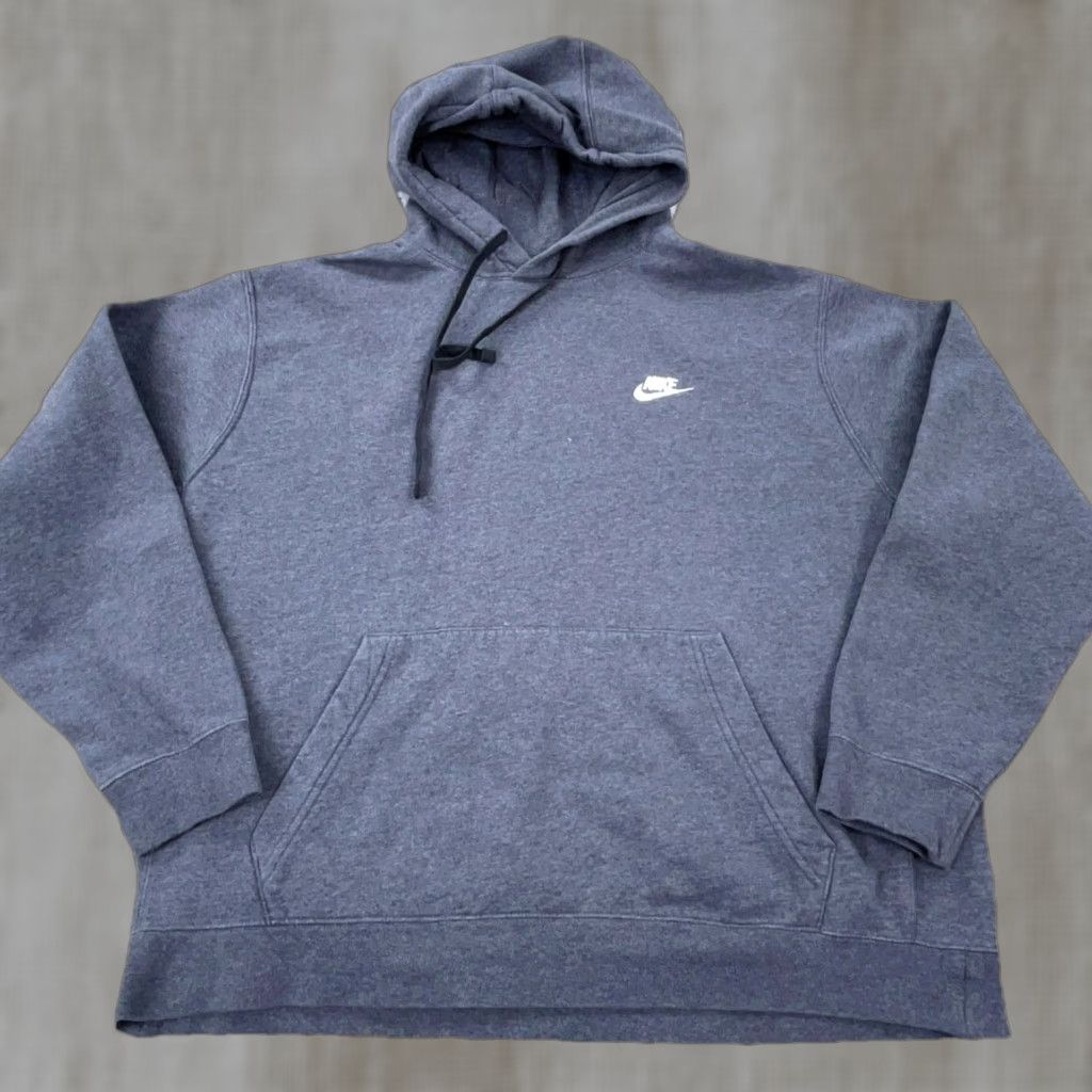 Nike Nike Hoodie Men XL Gray White Sweatshirt Mini Swoosh Logo Plain Basic Men Size US XL / EU 56 / 4 - 1 Thumbnail