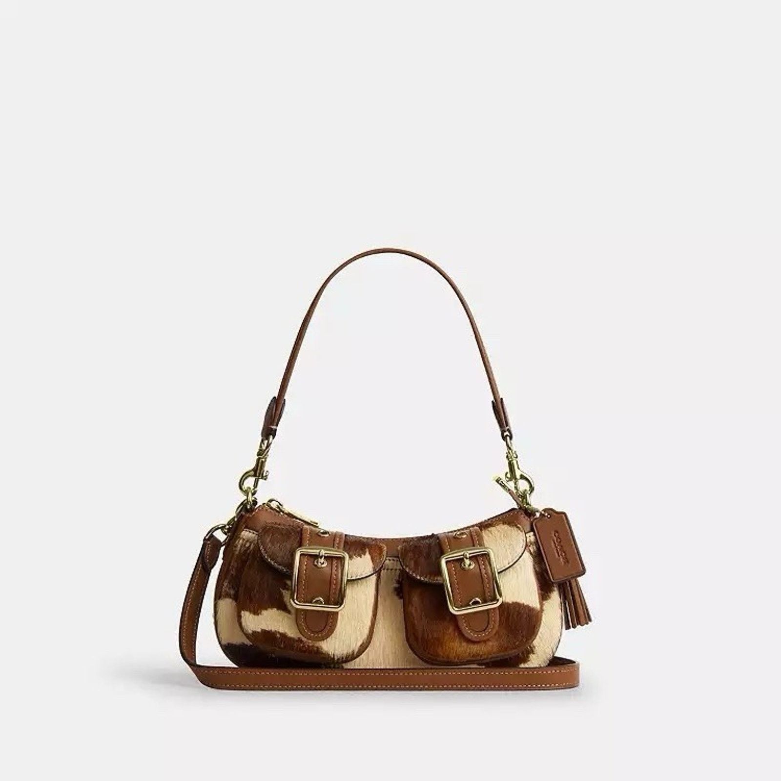 Coach NWT COACH Ashton Shoulder Bag In Haircalf Cow CDW47 Gold Cow Size ONE SIZE - 9 Thumbnail