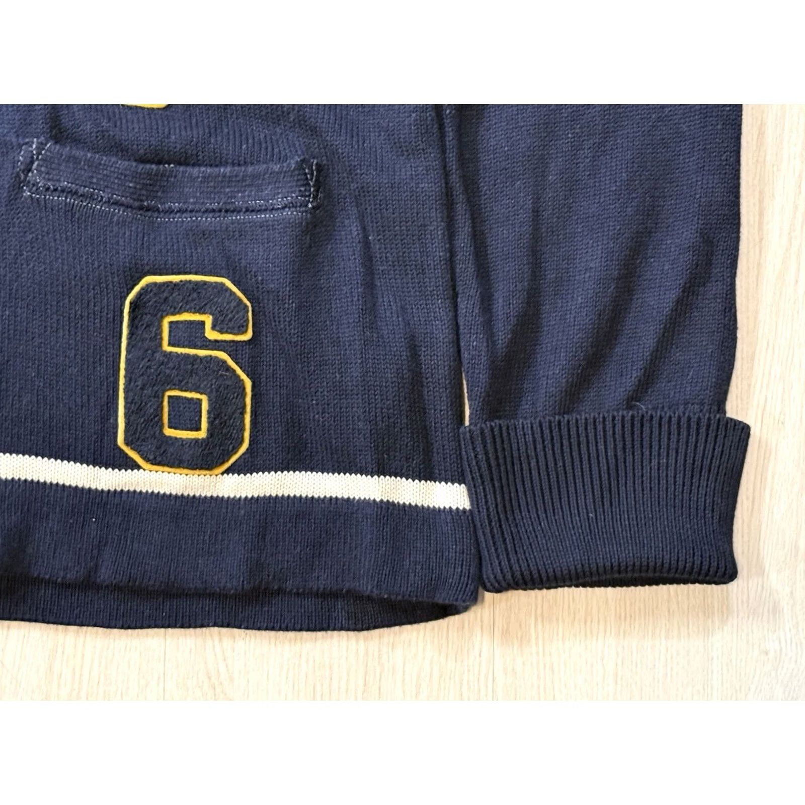 Ralph Lauren NWT Polo Ralph Lauren “Tigers ‘67 Varsity Letterman” Shawl Cardigan XXL Sweater Mens Blue Cotton Knit Embroidered Logo Button Vintage No Size US XXL / EU 58 / 5 - 5 Thumbnail