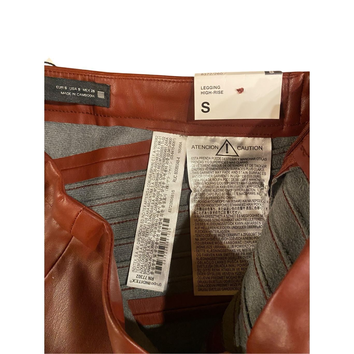 Zara Zara High-rise Faux Leather Leggings in Burgundy Size Small Size 26" / US 2 / IT 38 - 7 Thumbnail