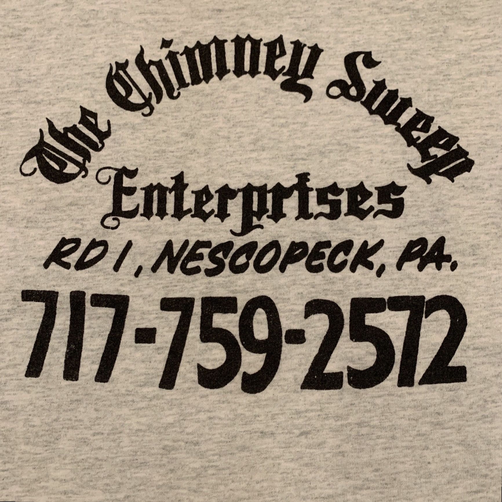 Fruit Of The Loom VINTAGE Fruit of the Loom Gray Chimney Sweep T-Shirt Adult Large Nescopeck Pennsylvania Mens Size US L / EU 52-54 / 3 - 5 Thumbnail