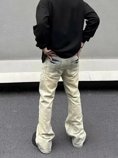 Designer × Japanese Brand × Jean Y2K Zipper Camouflage Spliced Slim Flare Jeans Size US 37 - 3 Thumbnail