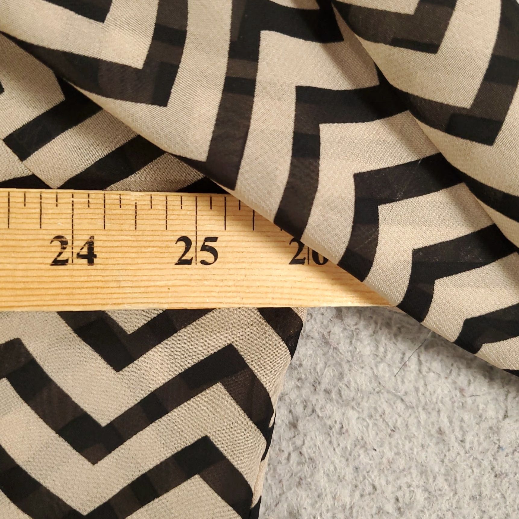 Vintage Chicos Blouse Womens 2XL Black Tan Zig Zag Striped Sheer Lightweight Size XXL / US 16-18 / IT 52-54 - 4 Thumbnail