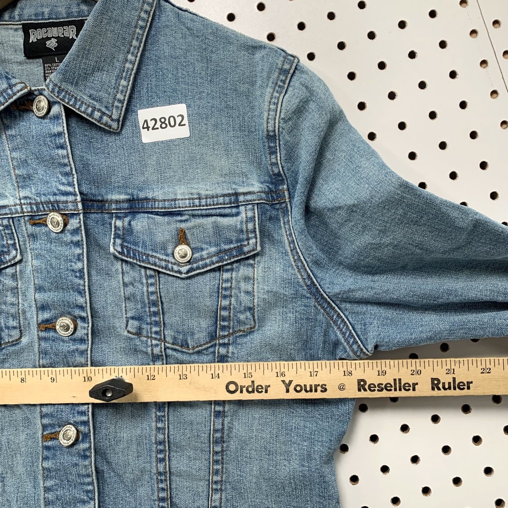 Rocawear VINTAGE Rocawear Jacket Womens Large Blue Button Casual Rocawear Denim Y2K Womens Size L / US 10 / IT 46 - 6 Thumbnail