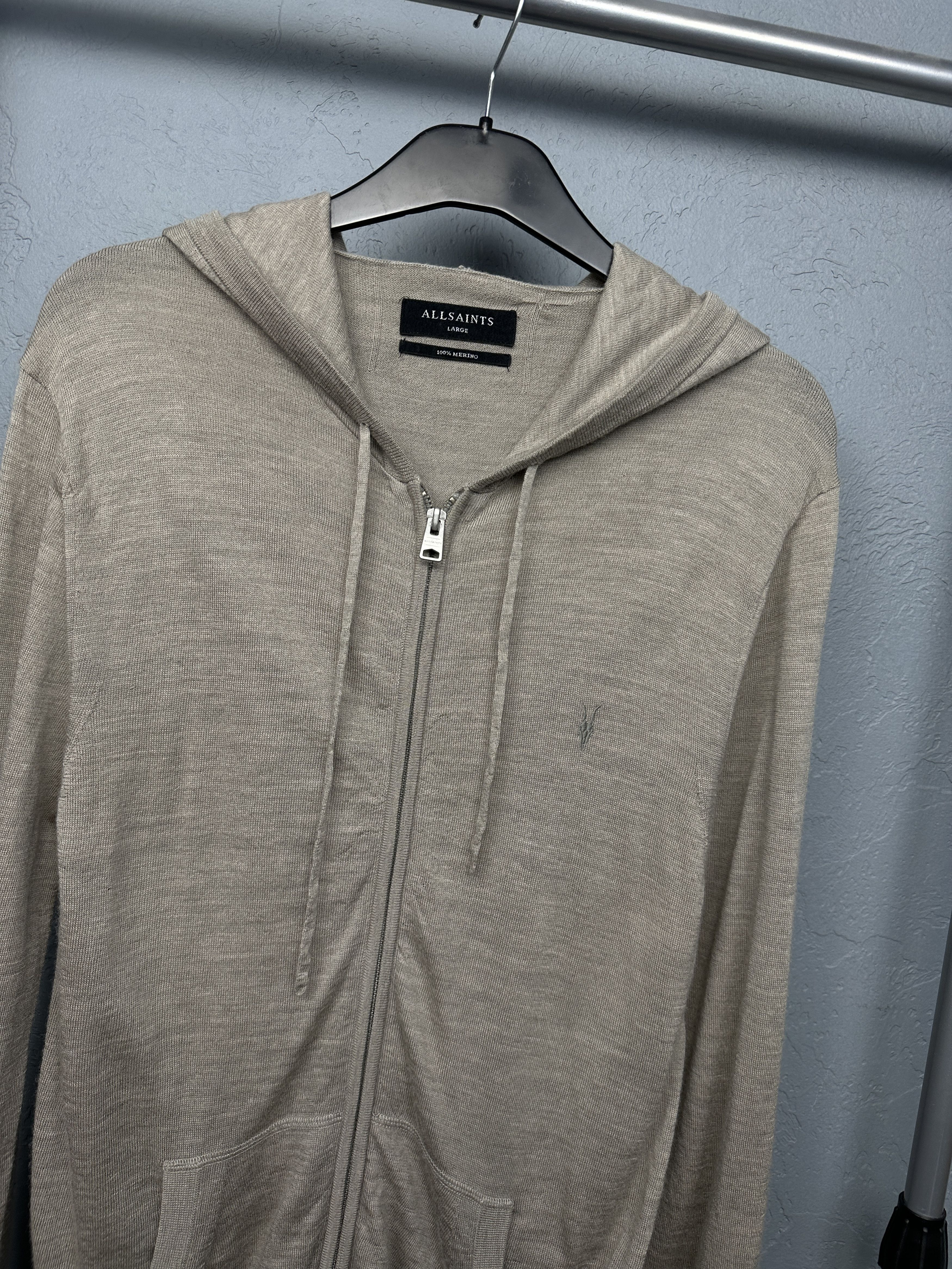 Allsaints Allsaints Mens Mode Merino Wool Knit Zip Hoodie Size US L / EU 52-54 / 3 - 2 Thumbnail