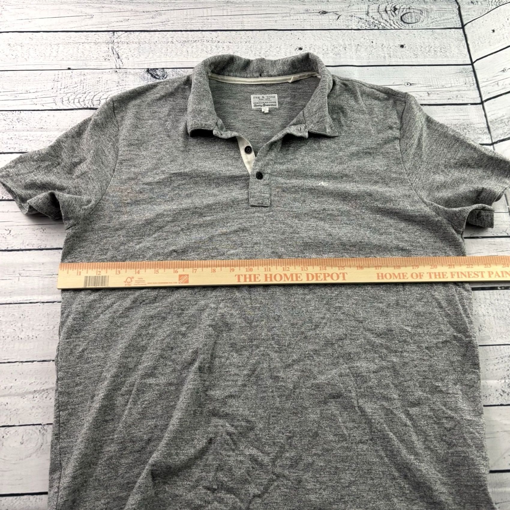 Rag & Bone Rag & Bone Short Sleeve Button Front Polo Shirt Men's XL Gray Size US XL / EU 56 / 4 - 5 Thumbnail