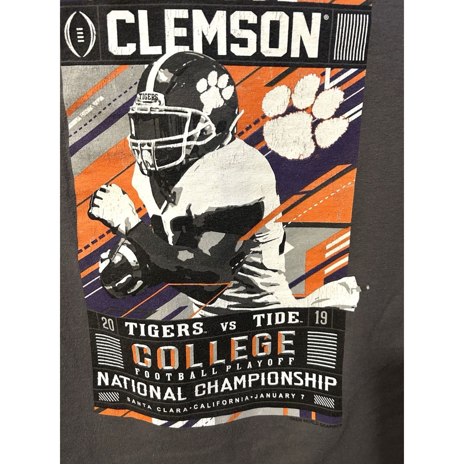 Gildan Clemson Univ Football 2019 National Champs Shirt Men Large Long Sleeve Gray Size US L / EU 52-54 / 3 - 5 Thumbnail