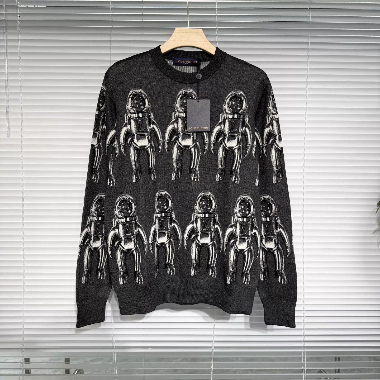 Louis Vuitton LV Knit Sweater Astronaut Pattern Dark Gray M Size US M / EU 48-50 / 2 - 1 Thumbnail