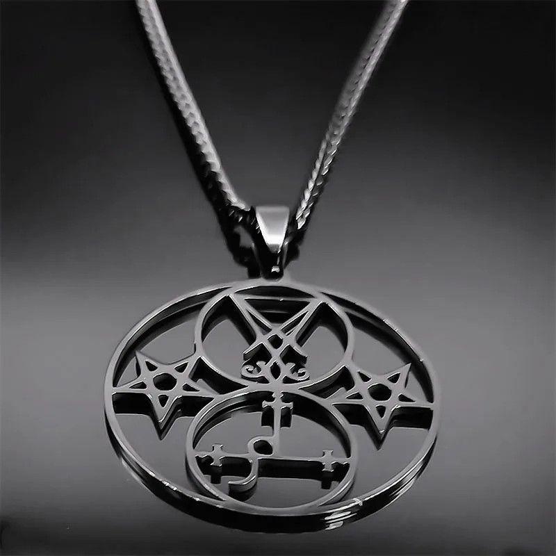 Jewelry Satan Demon Hollow Pentagram Pendant Charms Necklace Emblem Size ONE SIZE - 2 Thumbnail