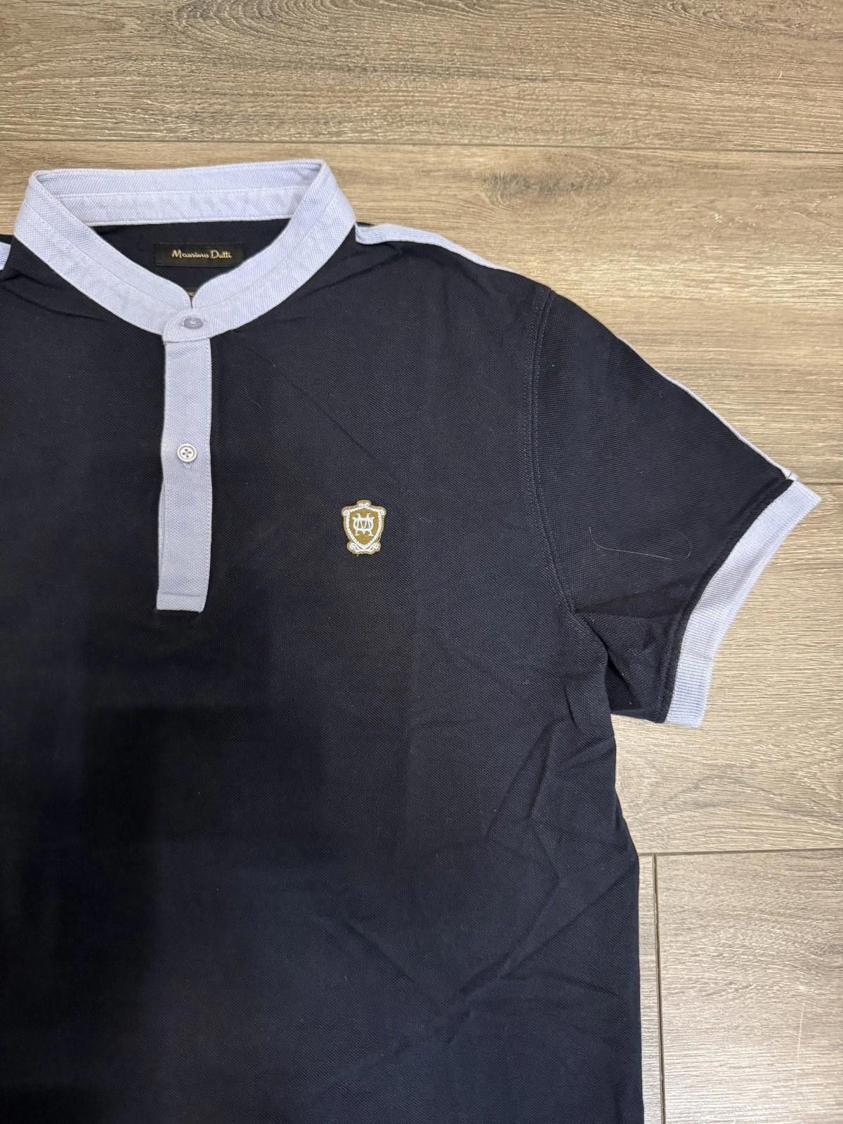 Massimo Dutti Massimo Dutti Men's Navy Short Sleeve Collar Button Polo Size US XL / EU 56 / 4 - 2 Thumbnail