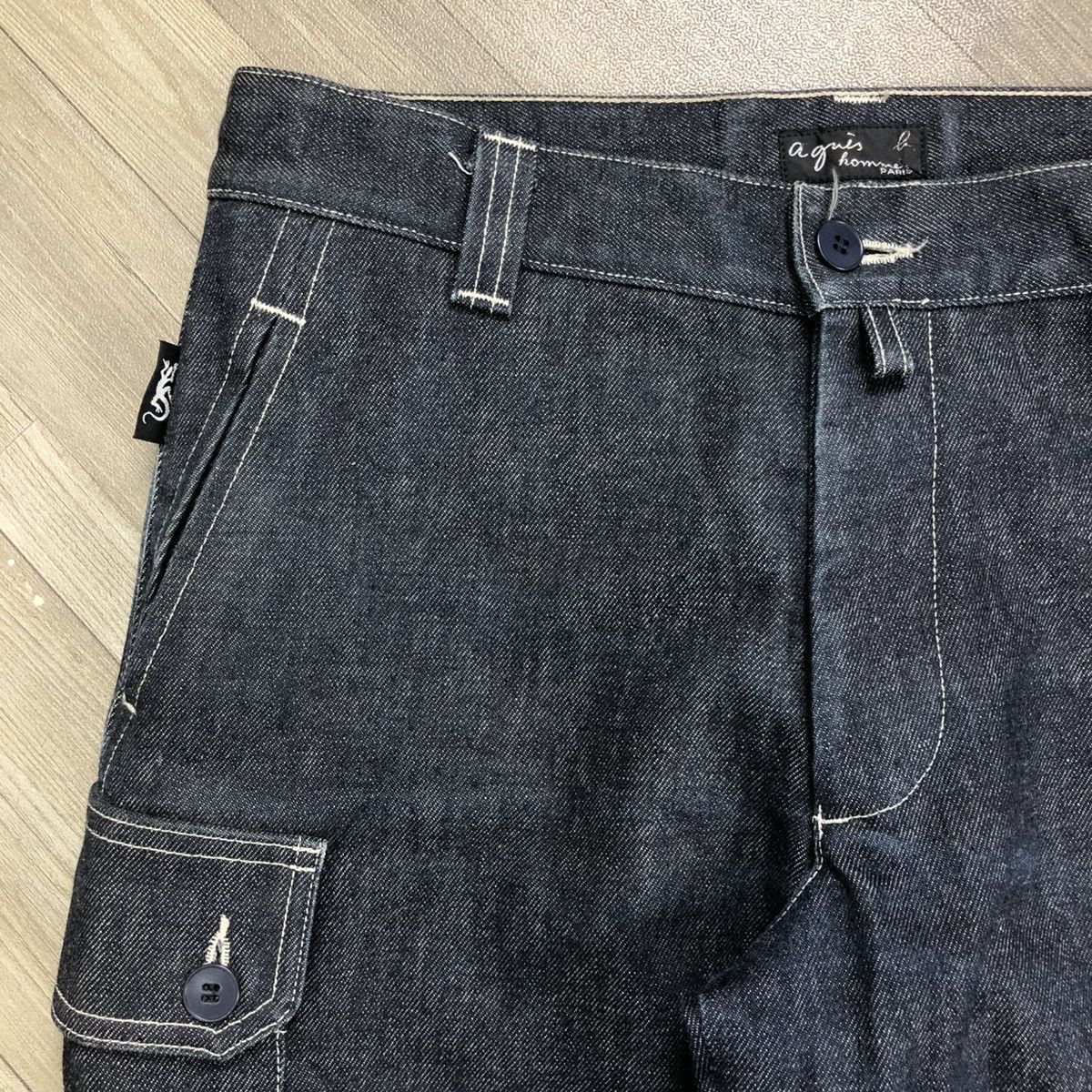 Designer × Vintage × agnes b. 🇫🇷 Vintage Agnes B. Homme Paris Military Cargo Denim Pants Size US 31 - 4 Thumbnail