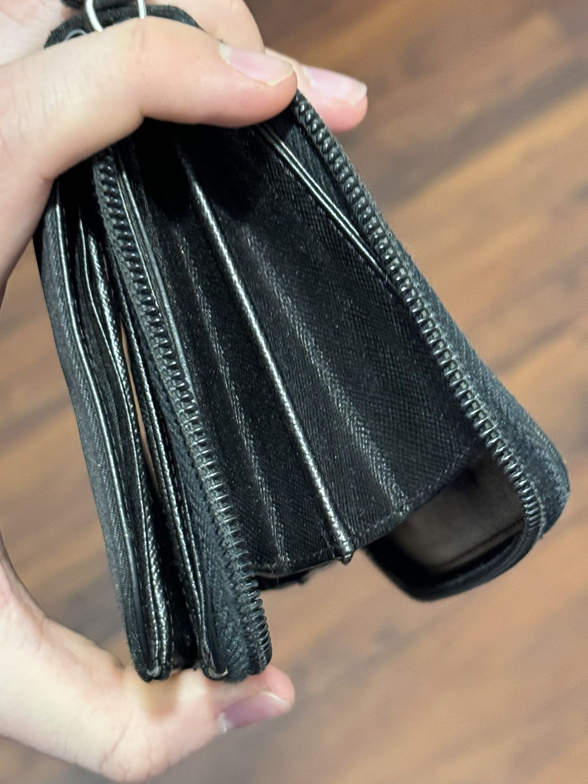 Prada Vintage Prada Nylon Big Wallet Black Logo Hype Designer Size ONE SIZE - 22 Thumbnail