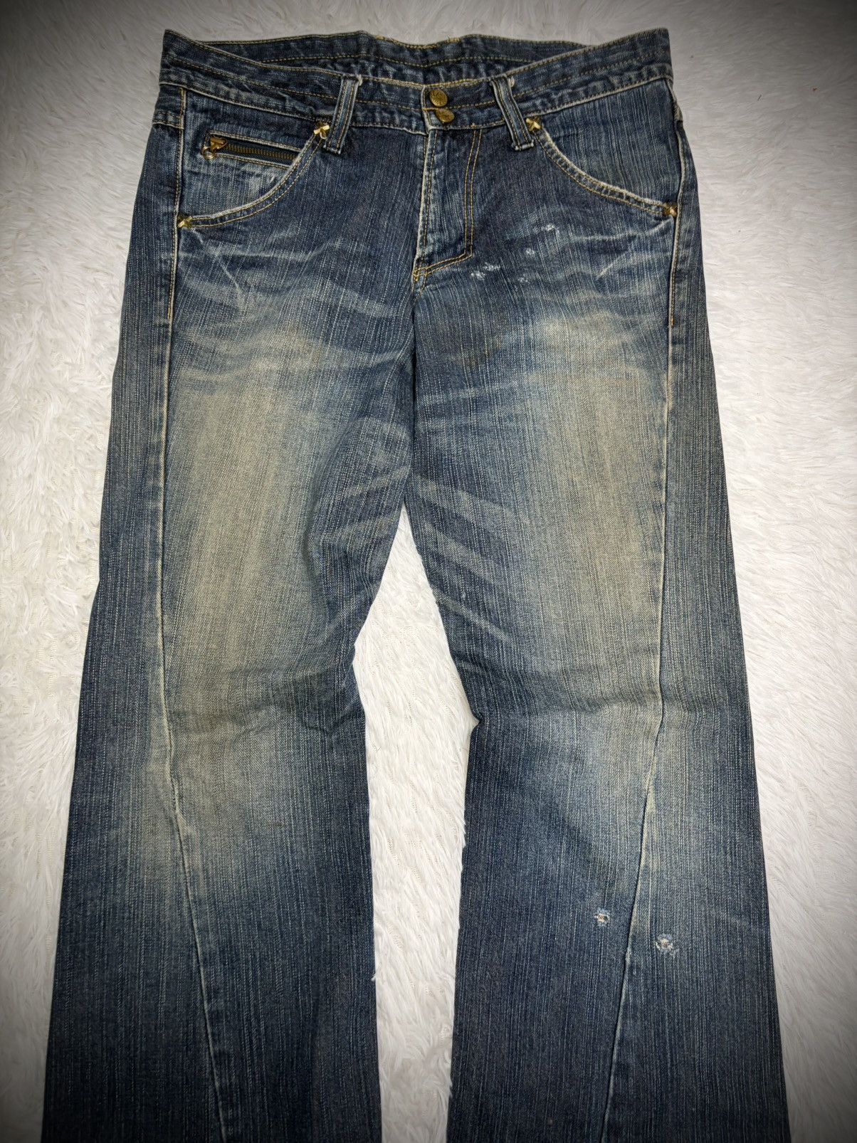 Japanese Brand Rare Lee riders twisted flared mudwash jeans Size US 32 / EU 48 - 2 Thumbnail