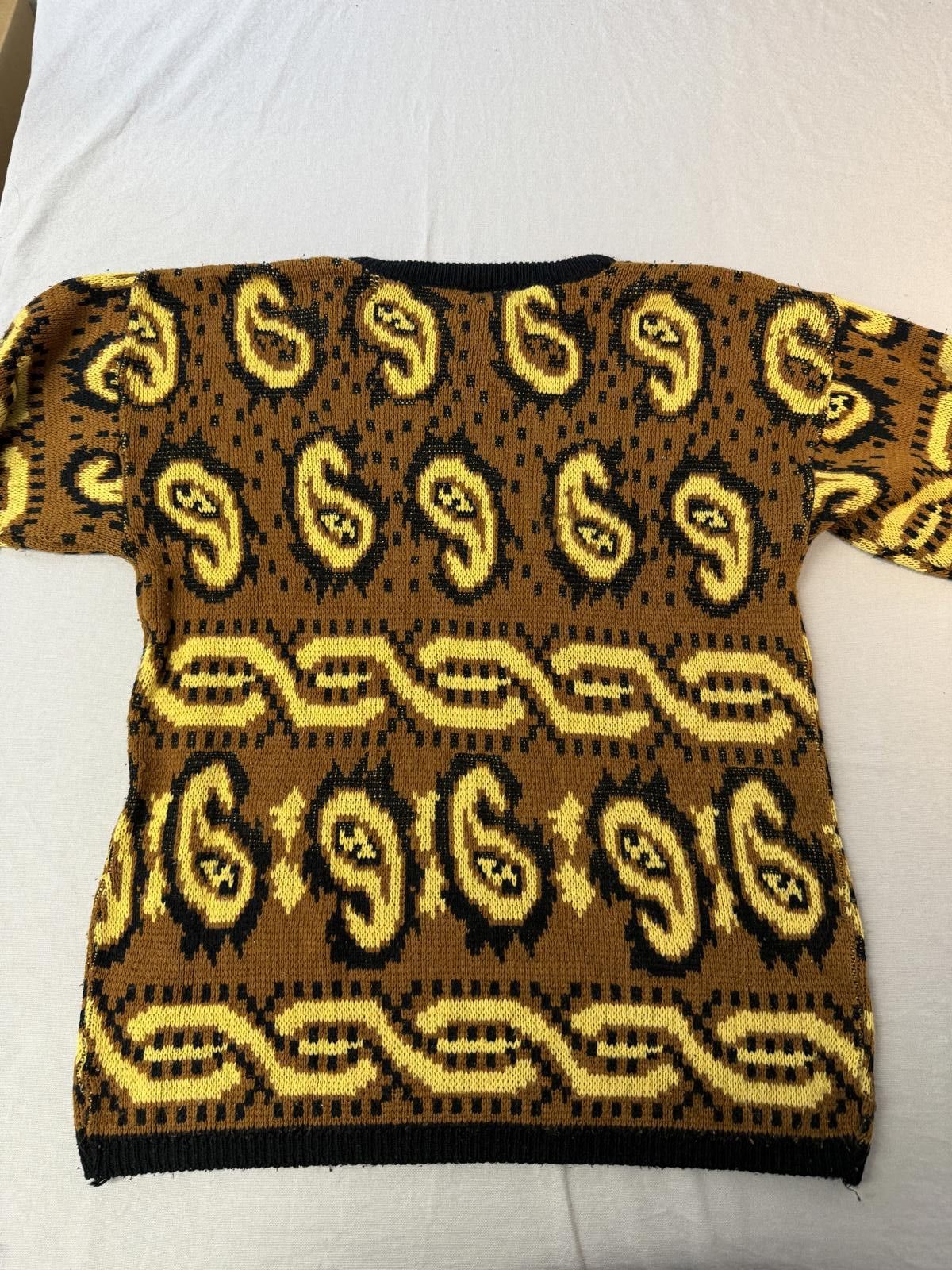 Designer Vintage 90s Paisley Sweater Michael Carrie Brown & Gold - M Size M / US 6-8 / IT 42-44 - 2 Thumbnail