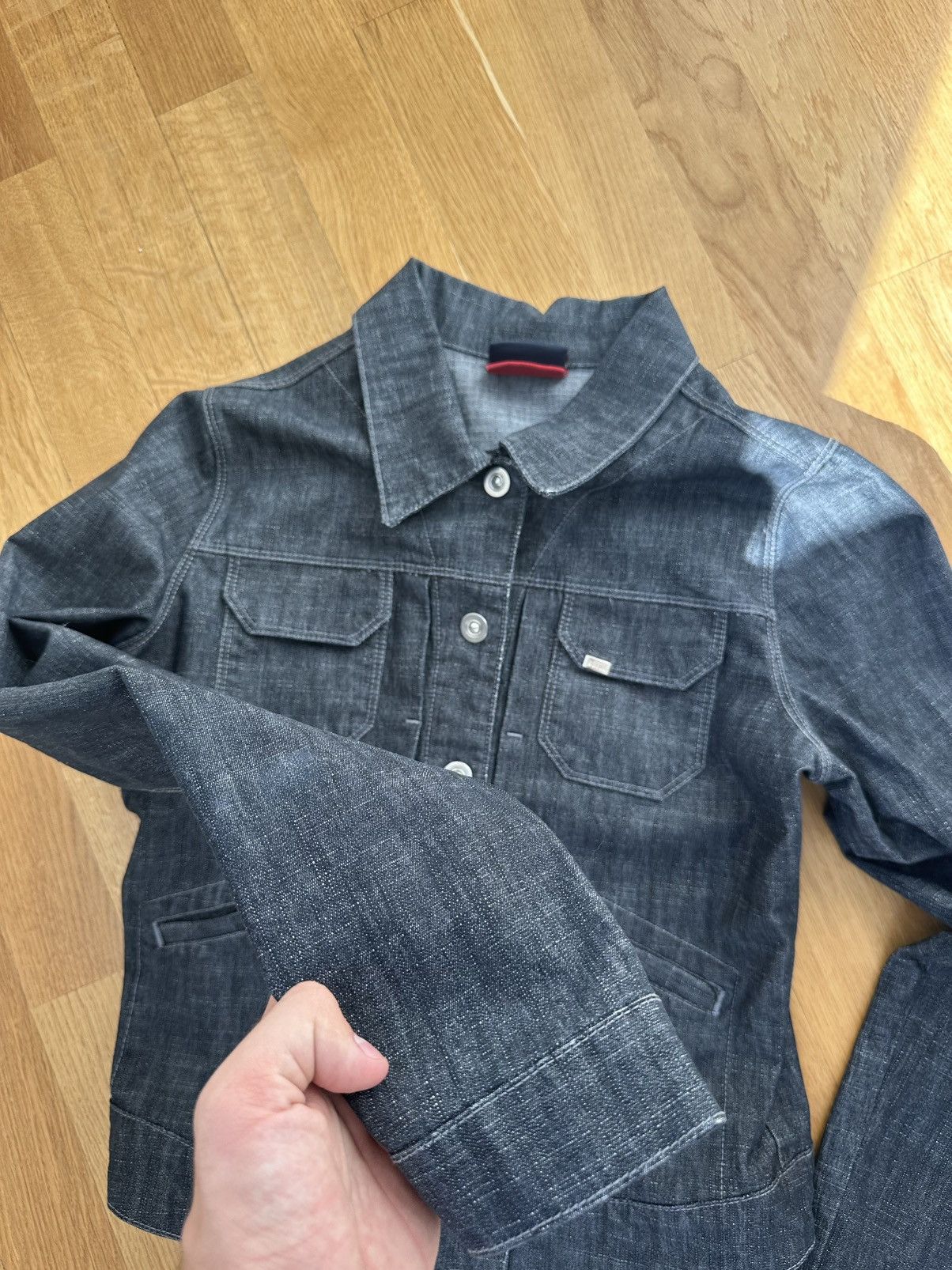 Vintage Motor jeans Denim Jacket Y2K Black Fit Size S / US 4 / IT 40 - 8 Thumbnail